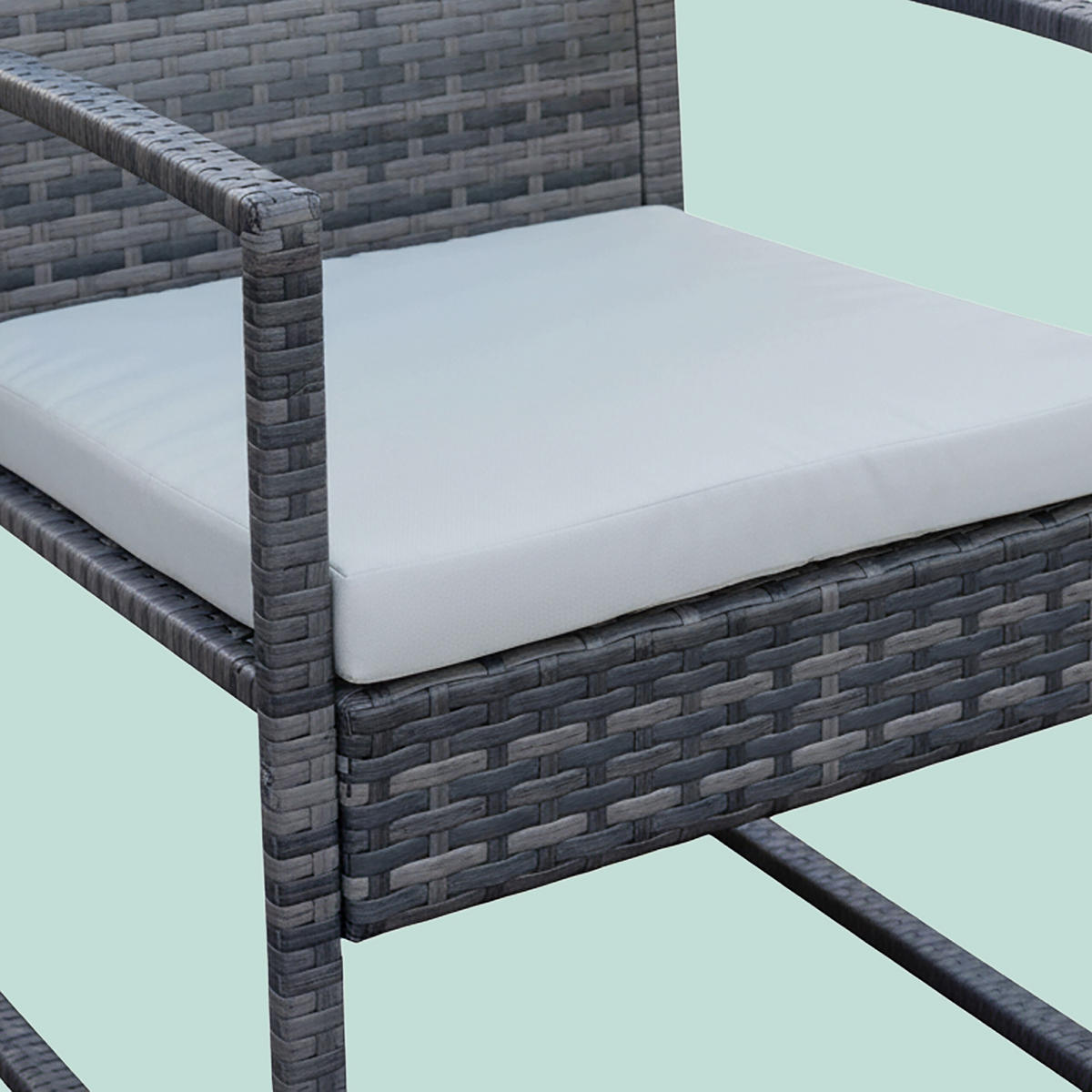 4-TLG.GARTENMÖBEL-SET - Grau, Glas/Kunststoff - Relaxdays