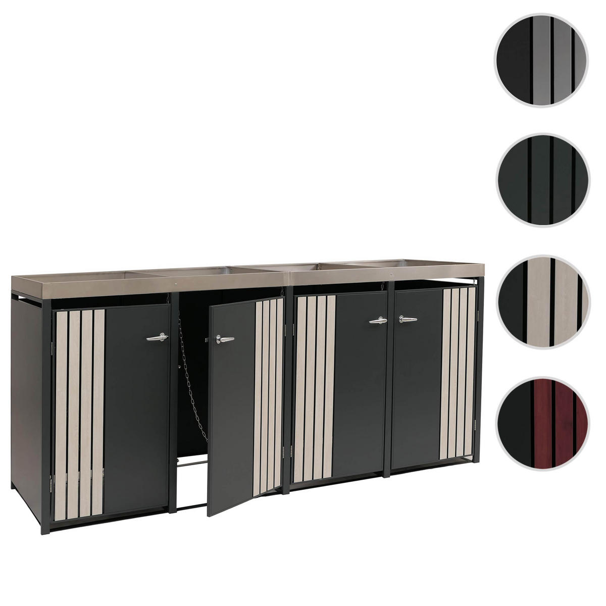 MÜLLTONNENVERKLEIDUNG Anthrazit, Beige - Anthrazit/Beige, Metall (260/125/84cm) - MCW