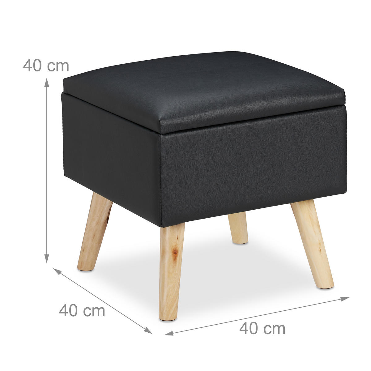 SITZHOCKER - Multicolor, Holz/Holzwerkstoff (40/40/40cm) - Relaxdays