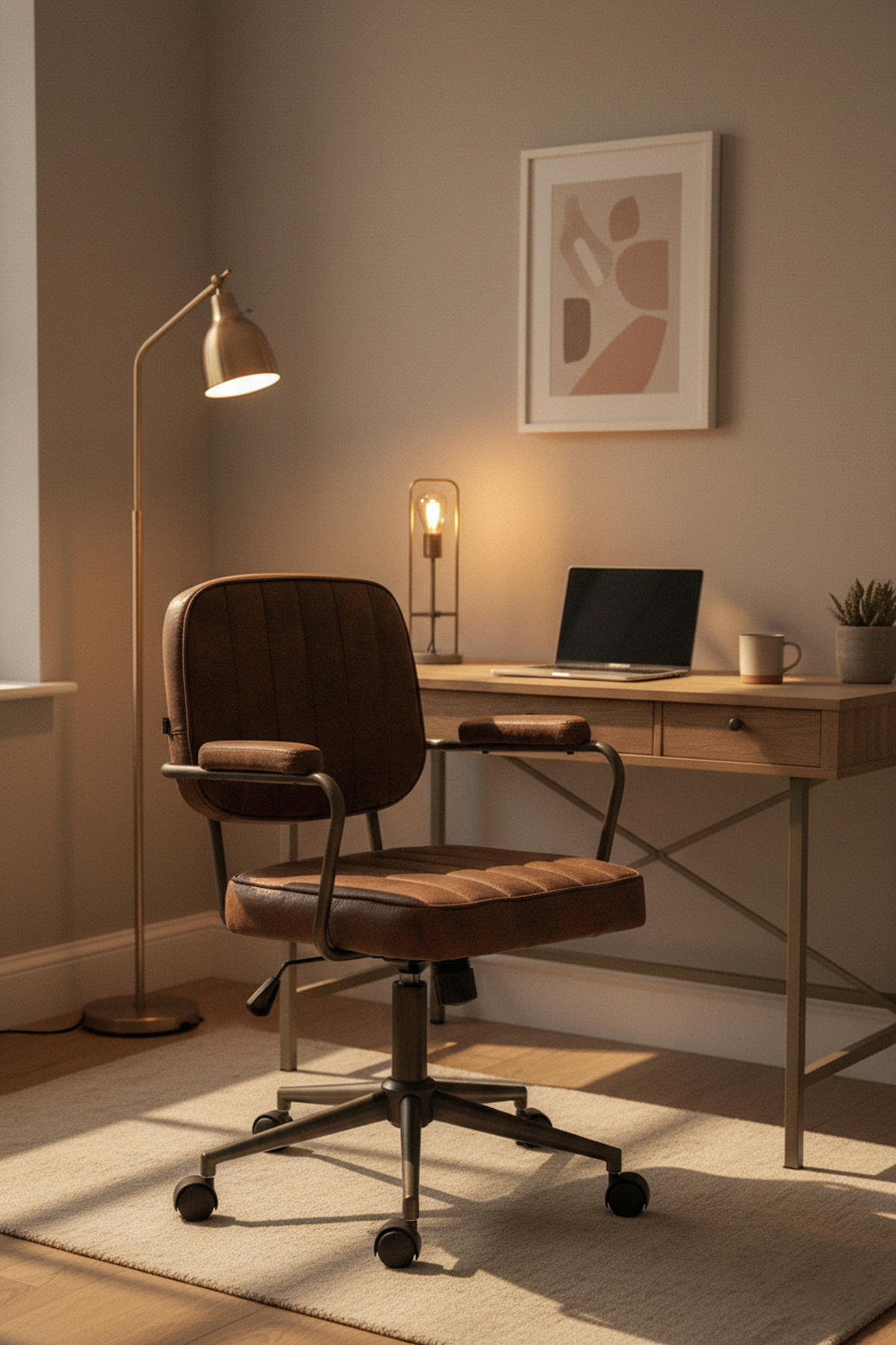 BÜROSTUHL Oxyde cognac - Cognac/Schwarz, Metall (61/98/63cm) - TPFLiving