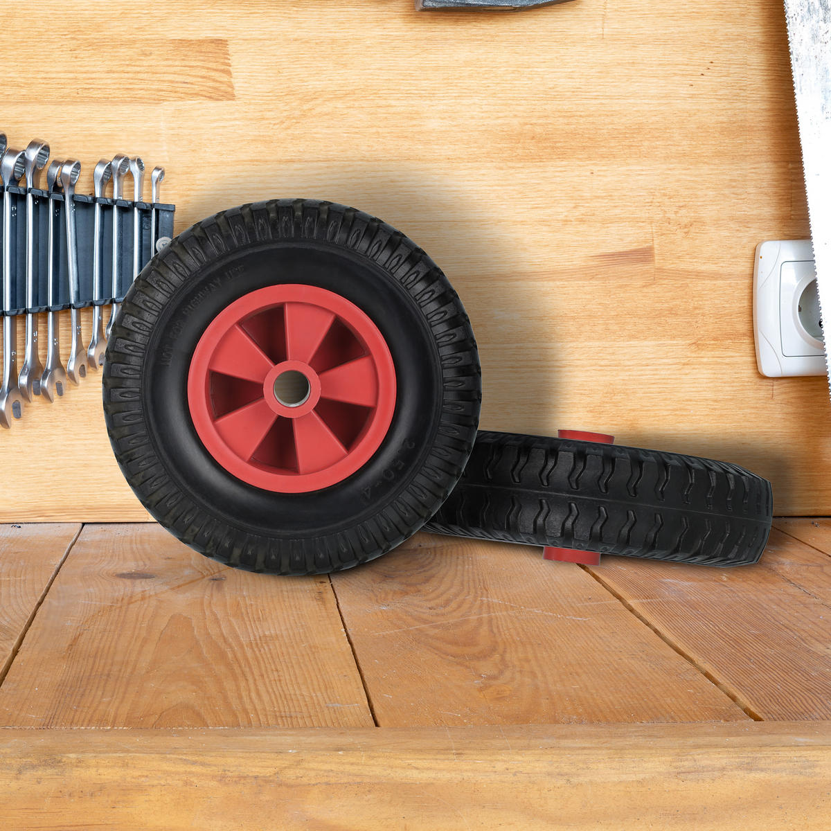 2xSCHUBKARRENRAD - Multicolor, Kunststoff (22/22/7.5cm) - Relaxdays