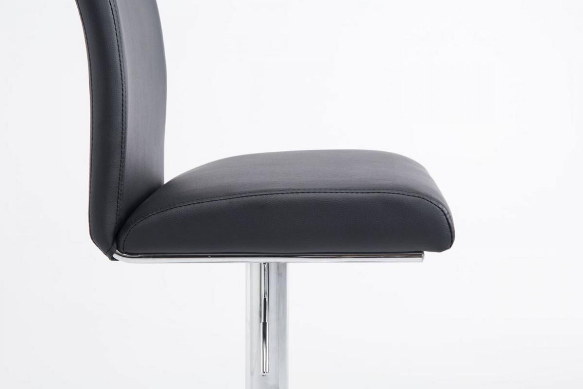 BARHOCKER 2er Set Lederlook schwarz - Chromfarben/Schwarz, Textil/Metall (38.5/94.5/47cm) - CLP