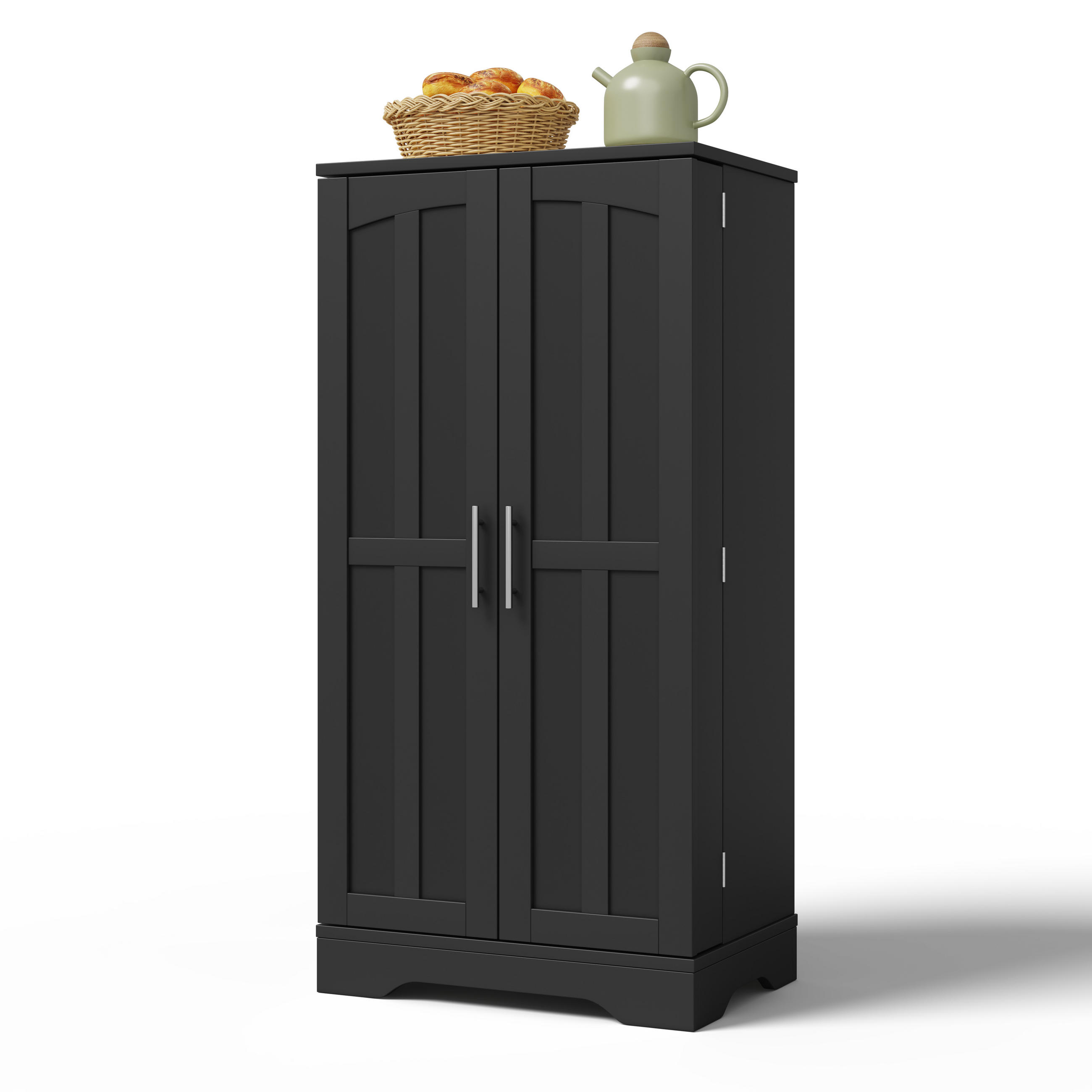 SIDEBOARD 60x40x120 cm, freistehend, Tür, Schutzleiste, Schwarz - Schwarz, Holz (60/120/40cm)