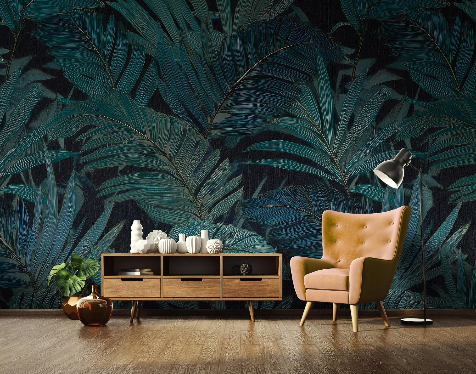 FOTOTAPETE Blätter Dschungel Grün 150x105 cm - Multicolor, Papier (150/105cm) - Wallarena