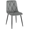 ESSZIMMERSTUHL Samt Dunkelgrau - Dunkelgrau/Schwarz, Textil/Metall (45/85/55cm) - CLP