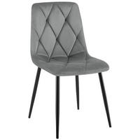 ESSZIMMERSTUHL Samt Dunkelgrau - Dunkelgrau/Schwarz, Textil/Metall (45/85/55cm) - CLP