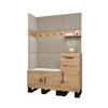 GARDEROBEN-SET 196/126/45,6 - Creme/Schwarz, Holz/Kunststoff (126/196/45.6cm) - Abiks Möbel