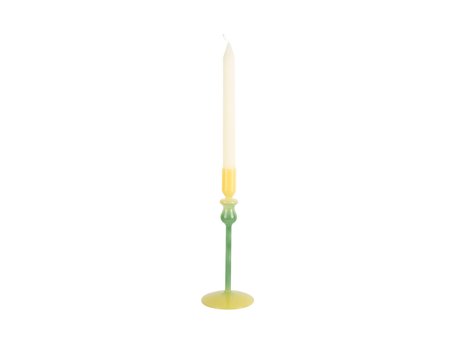KERZENHALTER Duo Colores Gelb 9.3/9.3/23 cm - Gelb, Glas (9.3/23/9.3cm) - Present Time