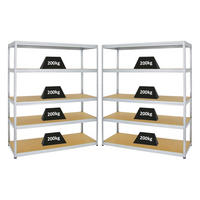 SCHWERLASTREGAL Giant Elephant 2er-Set mit 2x 180x150x60 cm Fachlast 200 kg Verzinkt - Silberfarben, Metall (300/180/60cm) - PROREGAL