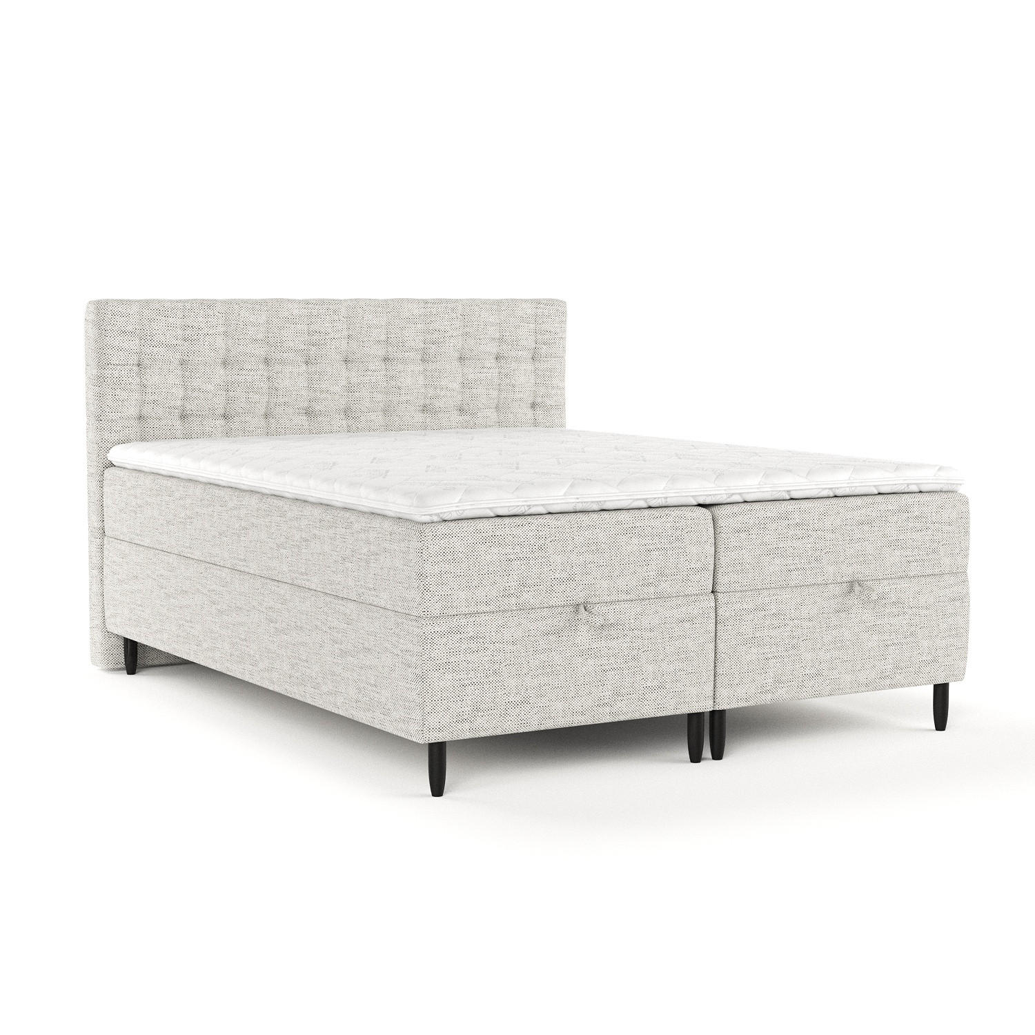 BOXBETT Milo Grau 180/200 cm - Schwarz/Grau, Holz/Holzwerkstoff (180/200cm) - Maison de Reve