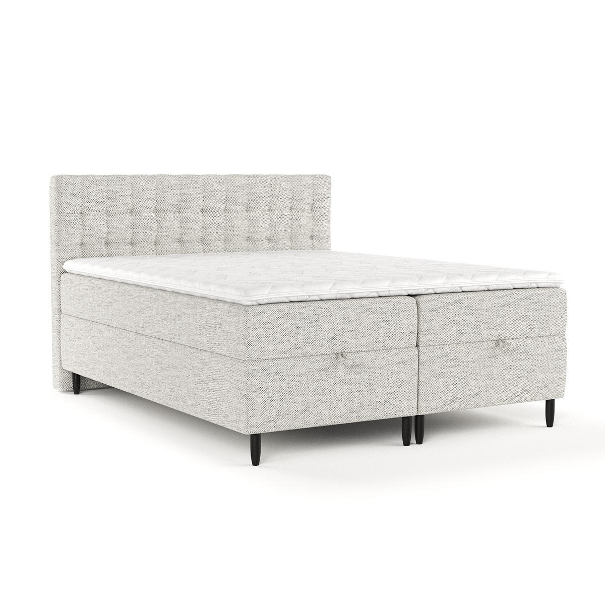 BOXBETT Milo Grau 200/200 cm - Schwarz/Grau, Holz/Holzwerkstoff (200/200cm) - Maison de Reve