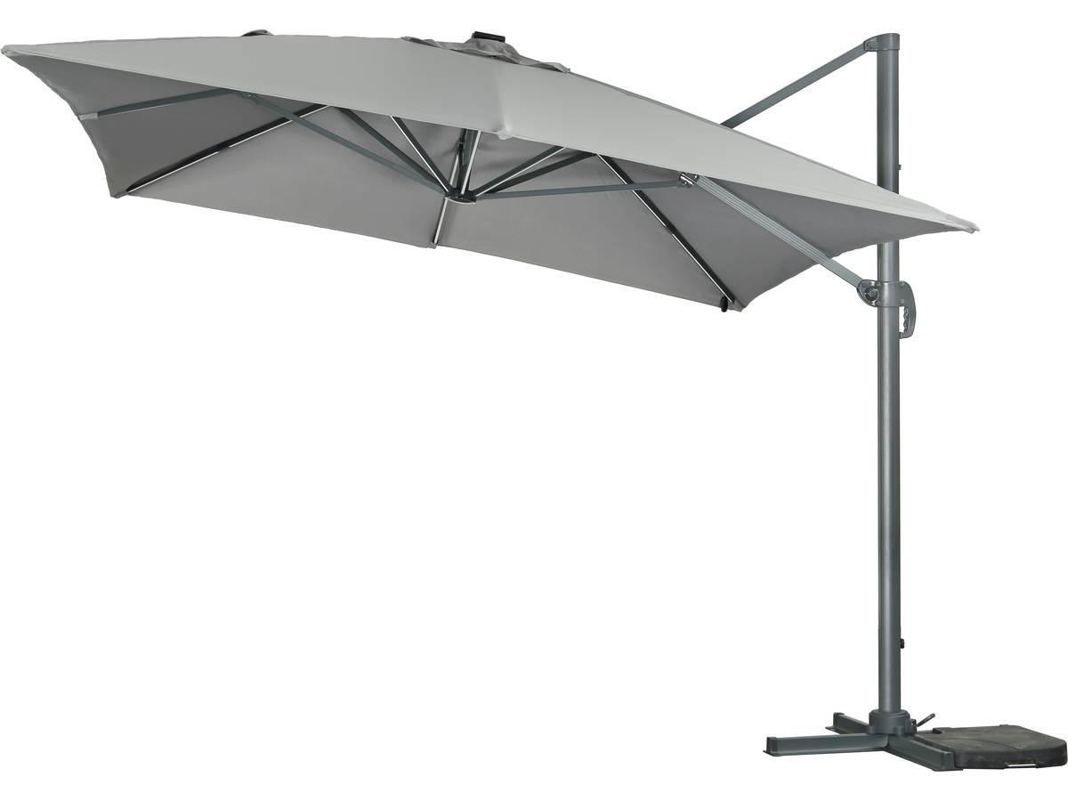SONNENSCHIRM sun 3 luxe Grau - Grau, Metall (300/300cm) - Habitat Garten