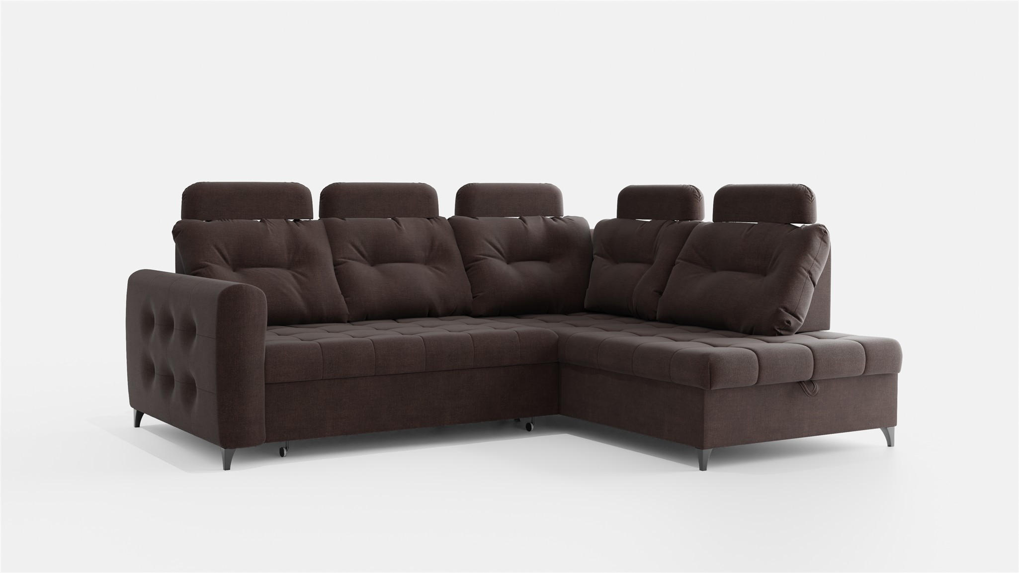 ECKSOFA Wendie - Dunkelbraun, Holzwerkstoff/Textil (250/200cm) - Fun Möbel