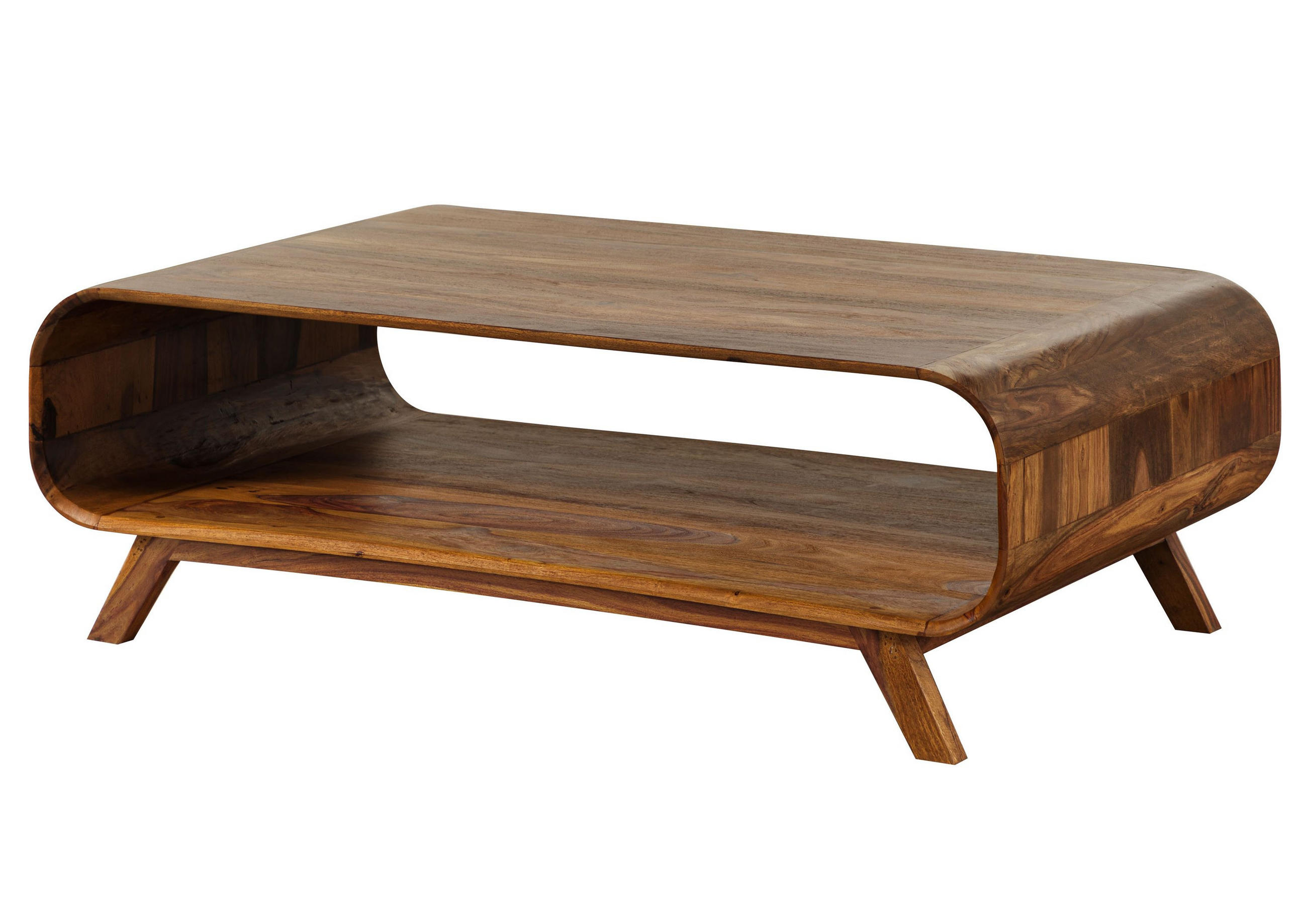 COUCHTISCH Sheesham 120x70x40 hellbraun lackiert MAILAND #134 - Braun, Holz (120/70/40cm) - Massivmoebel24
