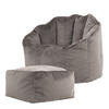 SITZSACK-SESSEL Sirena mit Hocker - Grau, Textil (77/64/74cm) - icon