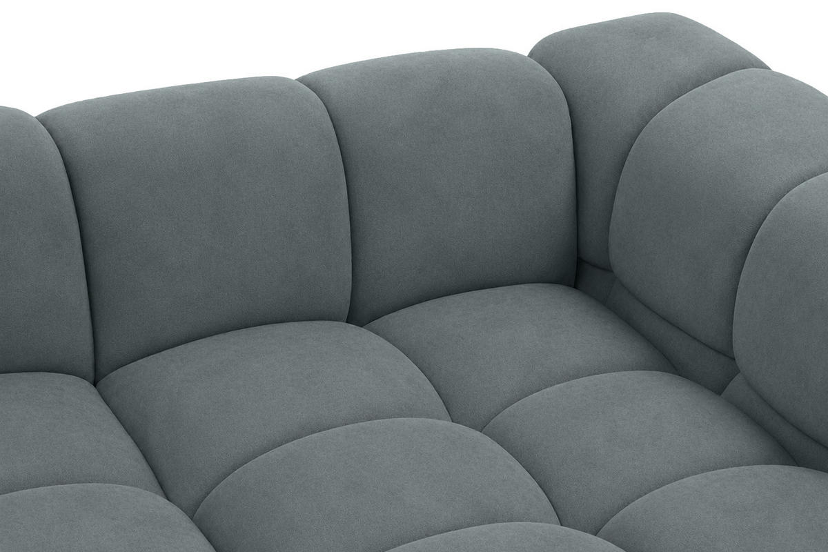 ECKSOFA L-Form, Veloursstoff Bluvel, Blaugrau, Links, Averro XL - Blaugrau, Holz (320/150cm) - Kaiser Möbel