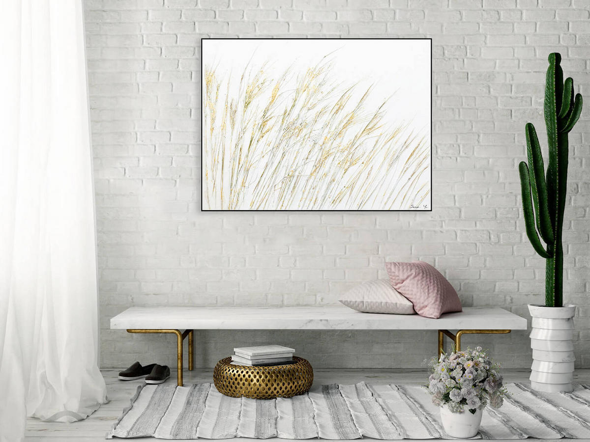 ACRYLBILD HANDGEMALT 100/75 cm - Beige, Holz/Textil (100/75cm) - KUNSTLOFT