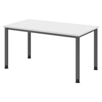 SCHREIBTISCH Serie-H 80/140/74 cm in Weiß/Graphitfarben - Graphitfarben/Weiß, Holzwerkstoff (80/140/74cm) - bümö