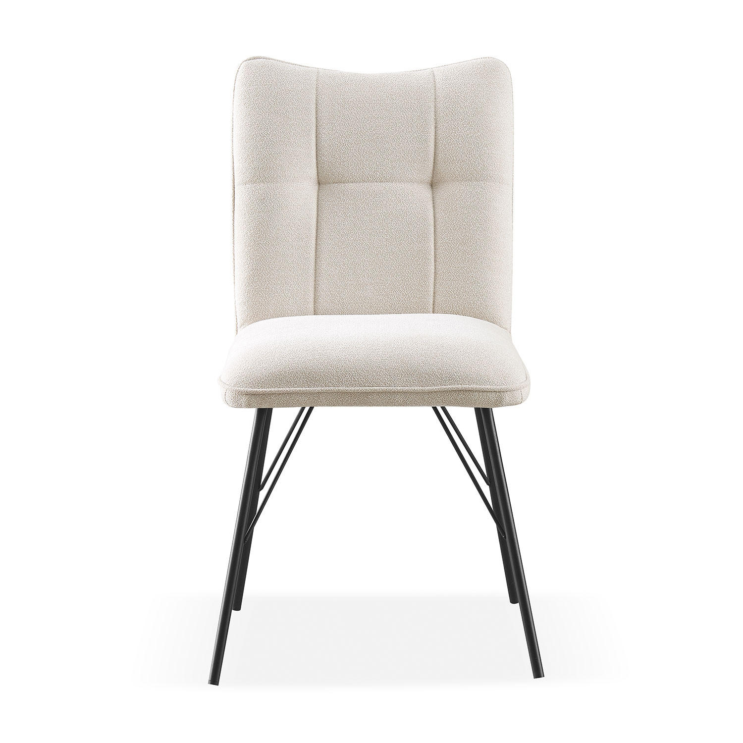 STUHL NELE Creme 2 Stück - Creme, Textil/Metall (46/85/60cm) - B&D Home