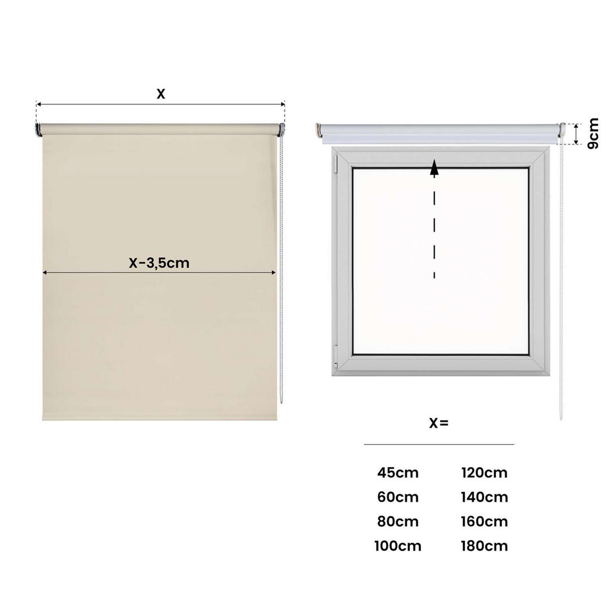 VERDUNKELUNGSROLLO Braun, 45 cm x 180 cm - Braun, Kunststoff (45/180cm) - STORESDECO