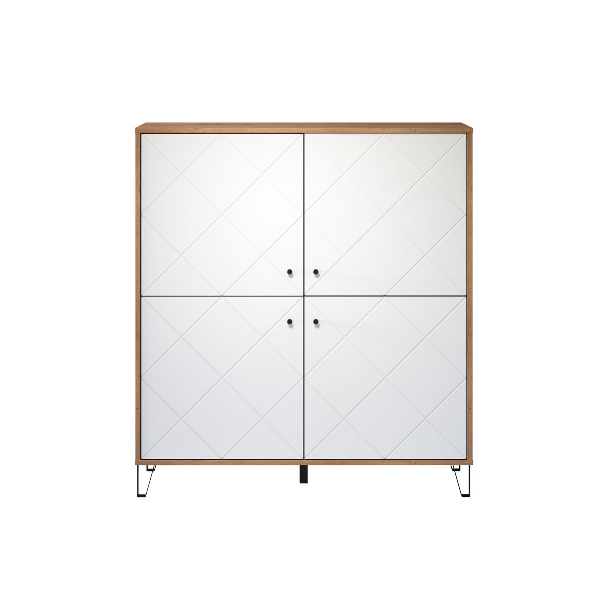 HIGHBOARD Touch Weiß - Weiß, Holzwerkstoff (123/136/40cm) - ebuy24
