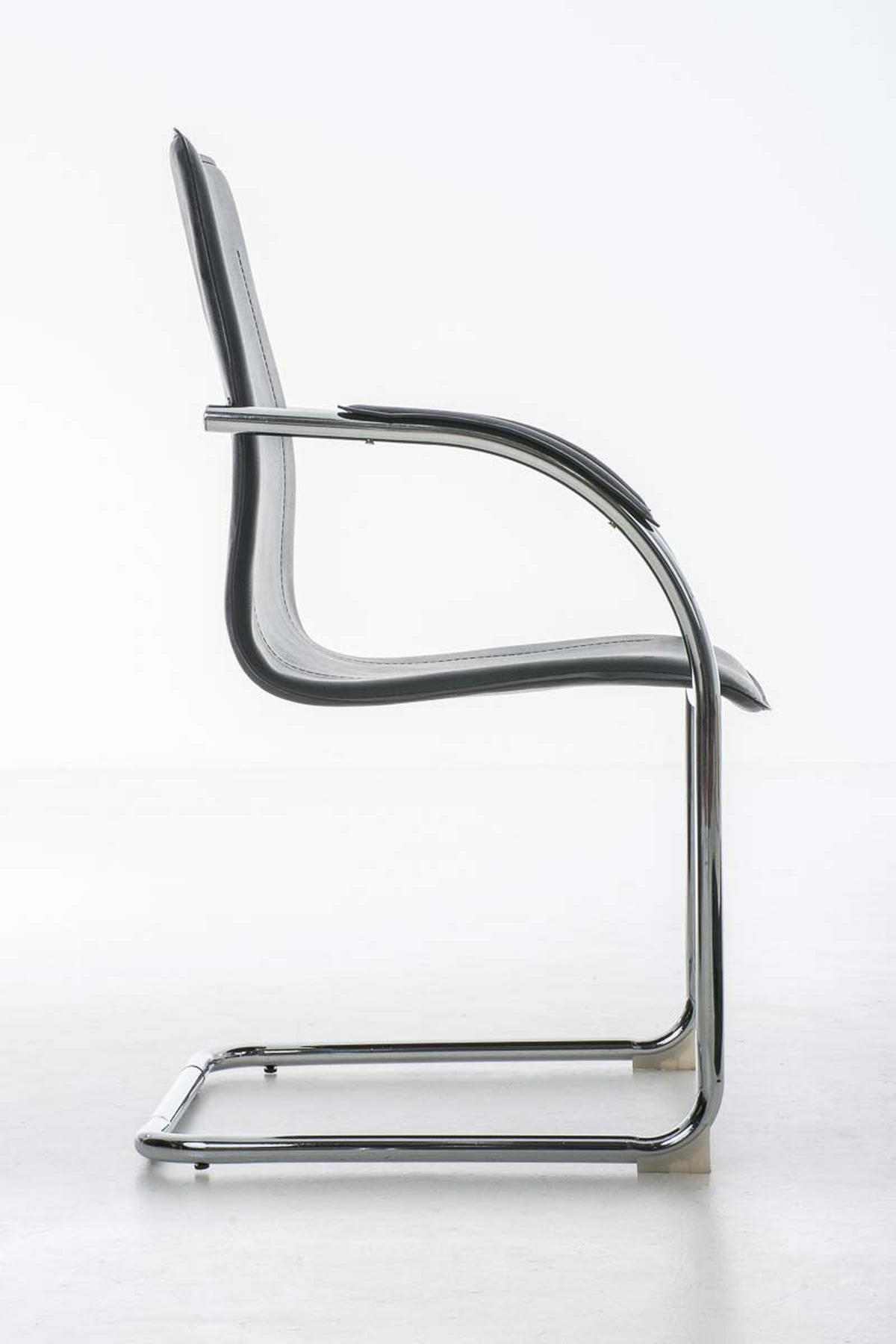 BESUCHERSTUHL Tehran Kunstleder Schwarz - Schwarz, Leder (56/94/52cm) - DELUKE