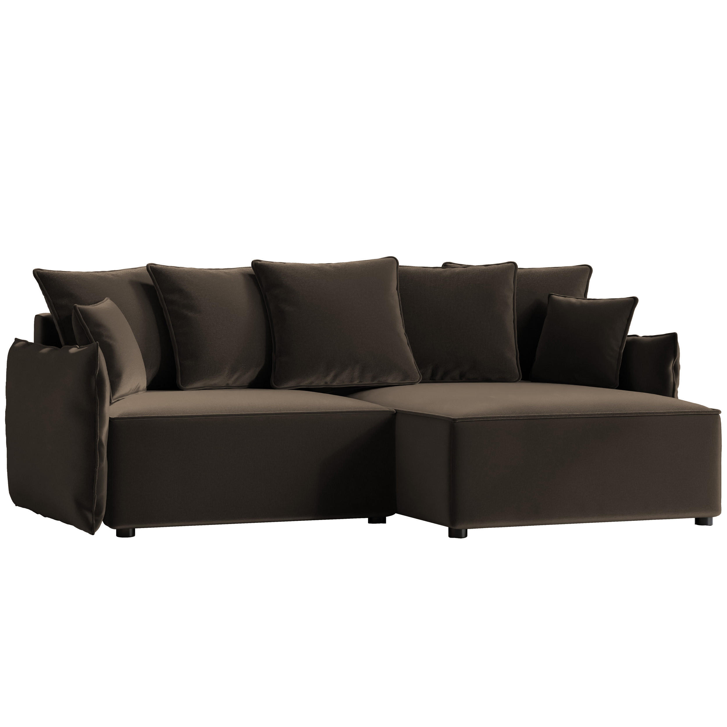 ECKSOFA LEON mit Schlaffunktion und Bettkasten Braun - Braun, Holzwerkstoff/Kunststoff (250/90cm) - Idohome