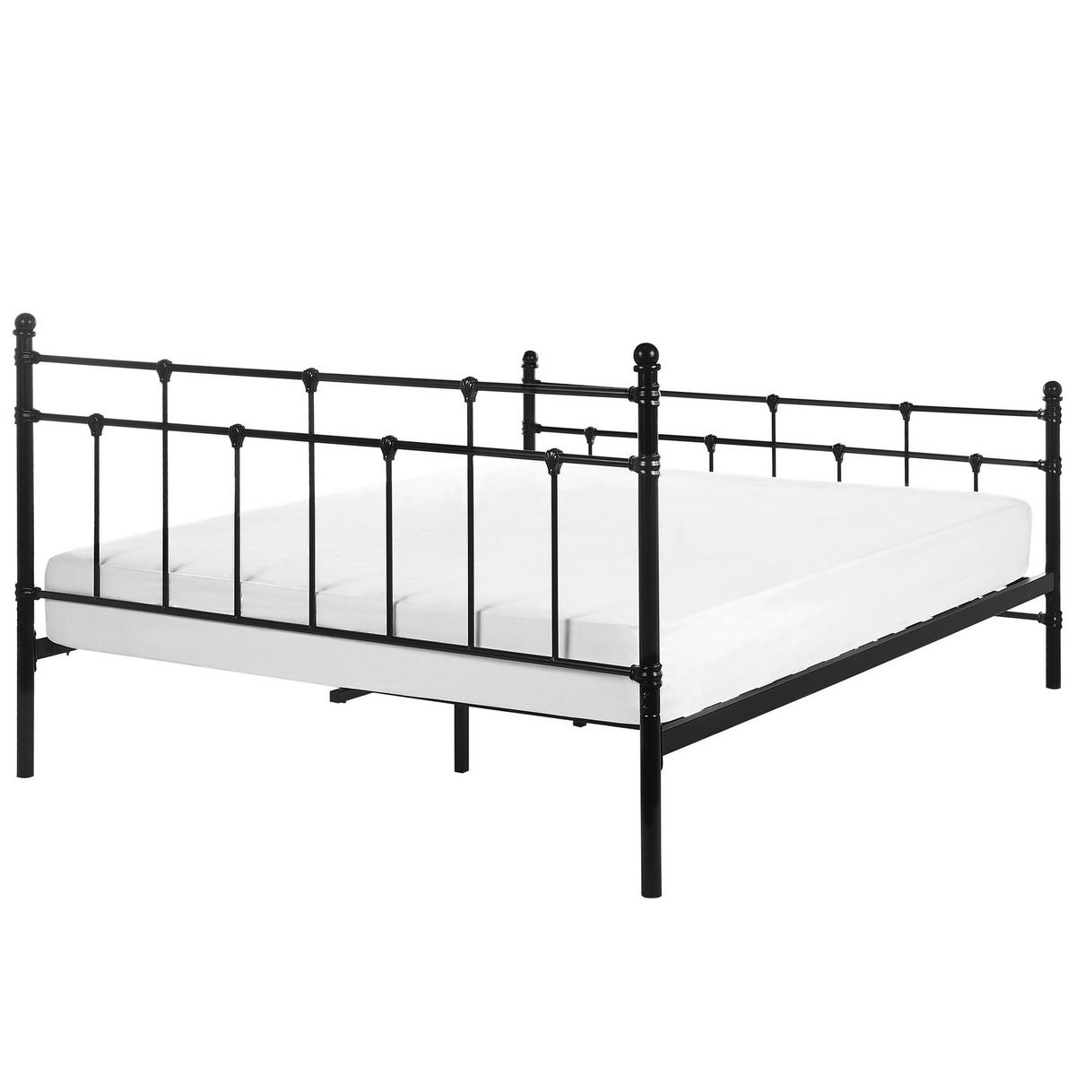 METALLBETT 160/200cm Schwarz Lynx - Schwarz, Metall (160/200cm) - Beliani