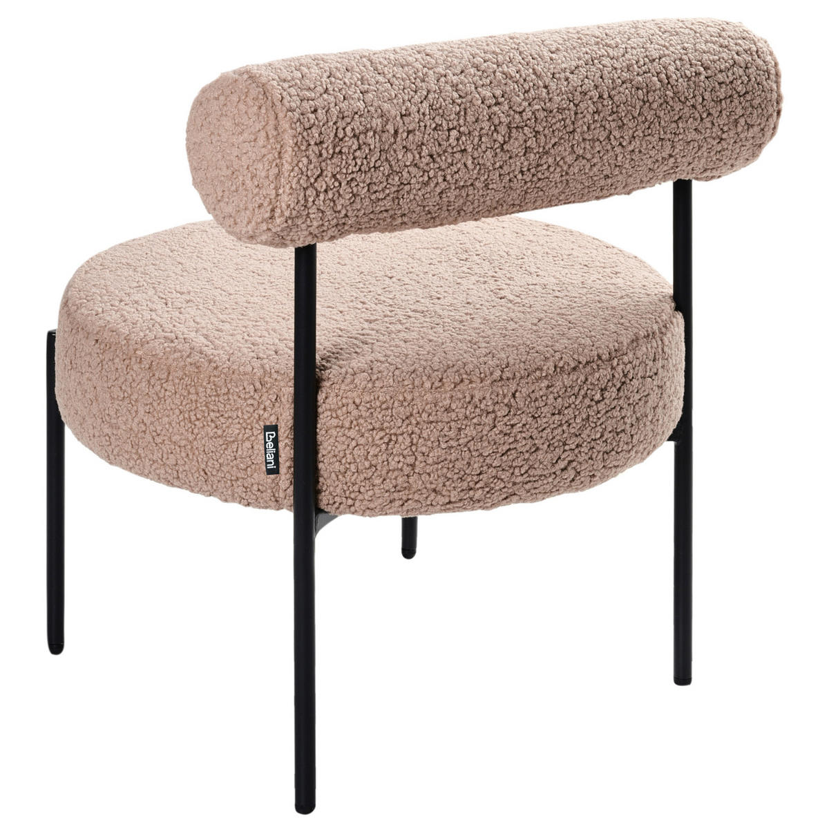 SESSEL Taupe Alpha - Taupe/Schwarz, Textil (60/66/60cm) - Beliani