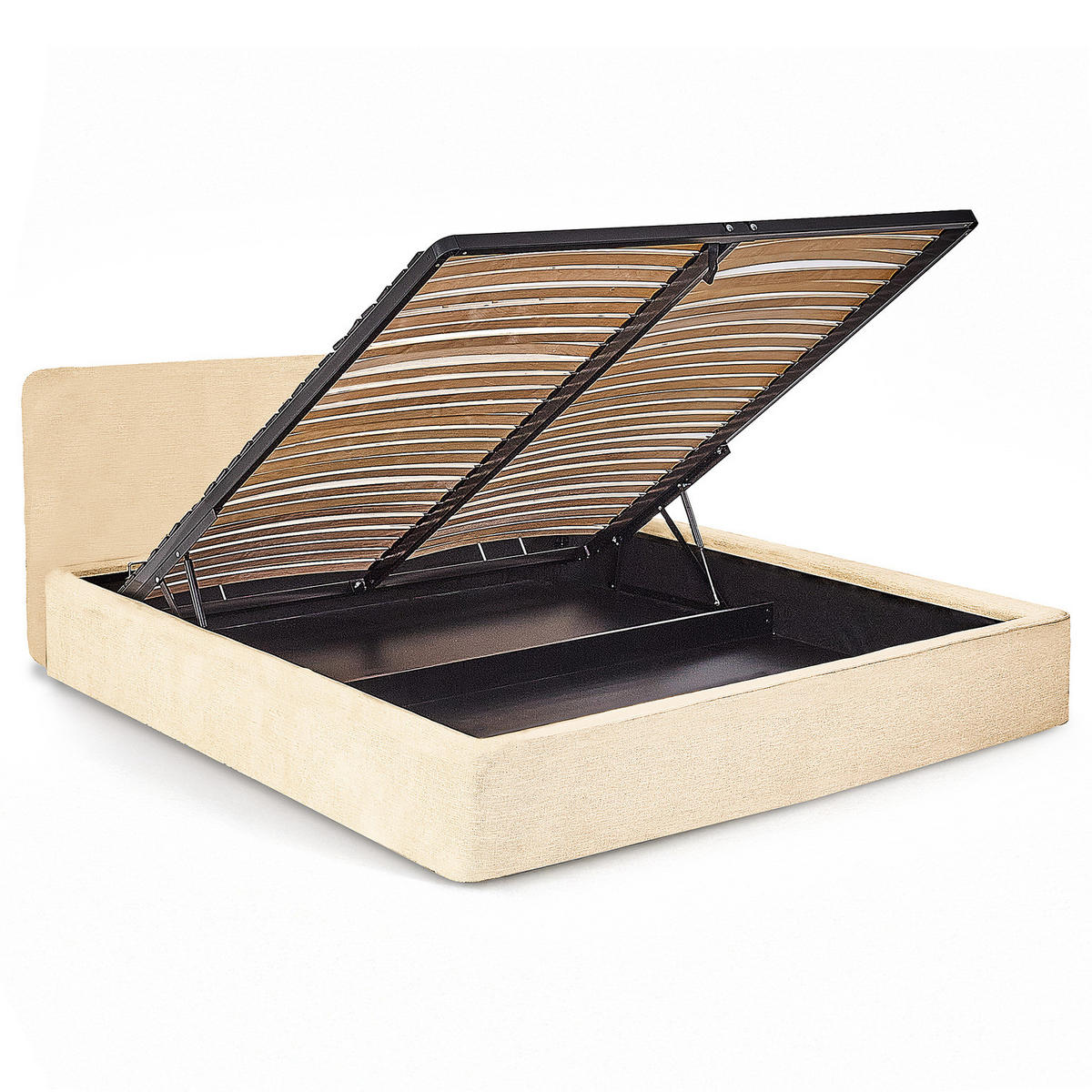 POLSTERBETT - Creme, Holz/Textil (200/200cm) - home24