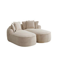 2-SITZER Sofa 184x164x67 cm aus Chenille-Stoff rahmenlos modular, hellbraun - Hellbraun, Textil (164/67/184cm) - Luhomfu