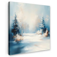 LEINWANDBILD Wald - Winter - Natur - Abstrakt - Schnee 50x50 cm - Weiß, Textil (50/50cm) - MuchoWow