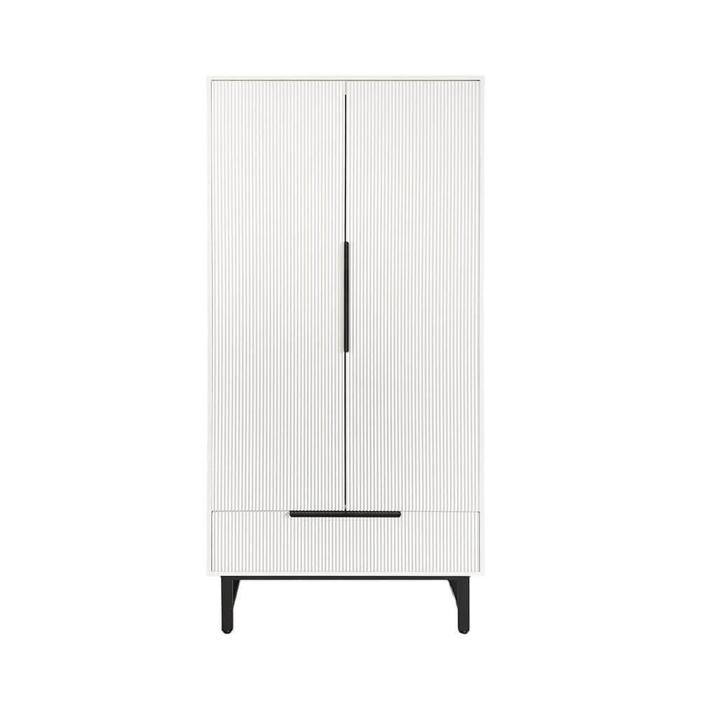 KLEIDERSCHRANK NYLA Weiß - 100 x 200 cm - Weiß, Holzwerkstoff (100/200/40cm) - Home Deluxe