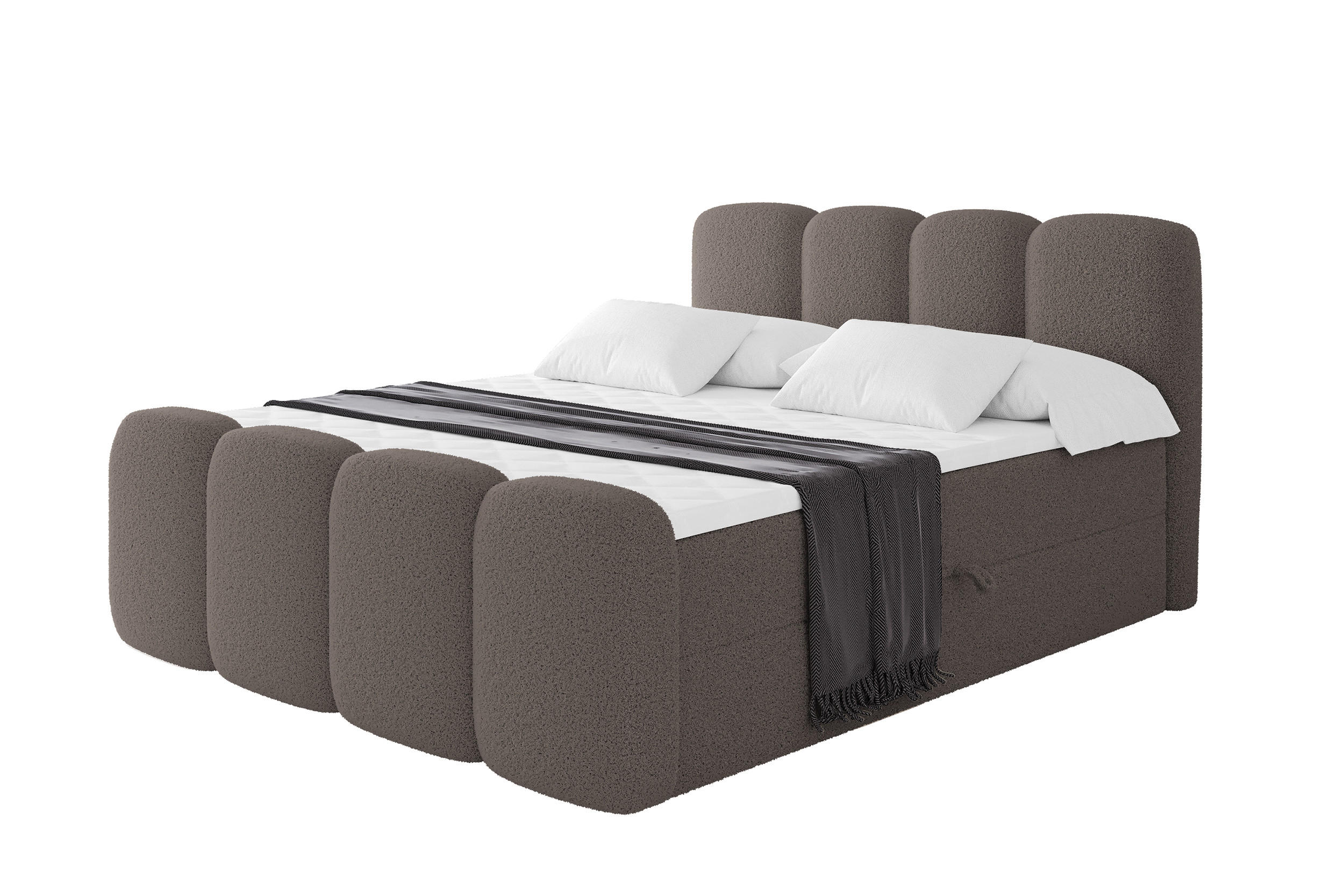 BOXBETT mit Matratze H4 - NINA-Z - 160x200 cm Braun - Braun, Holzwerkstoff (160/200cm) - ALTDECOR