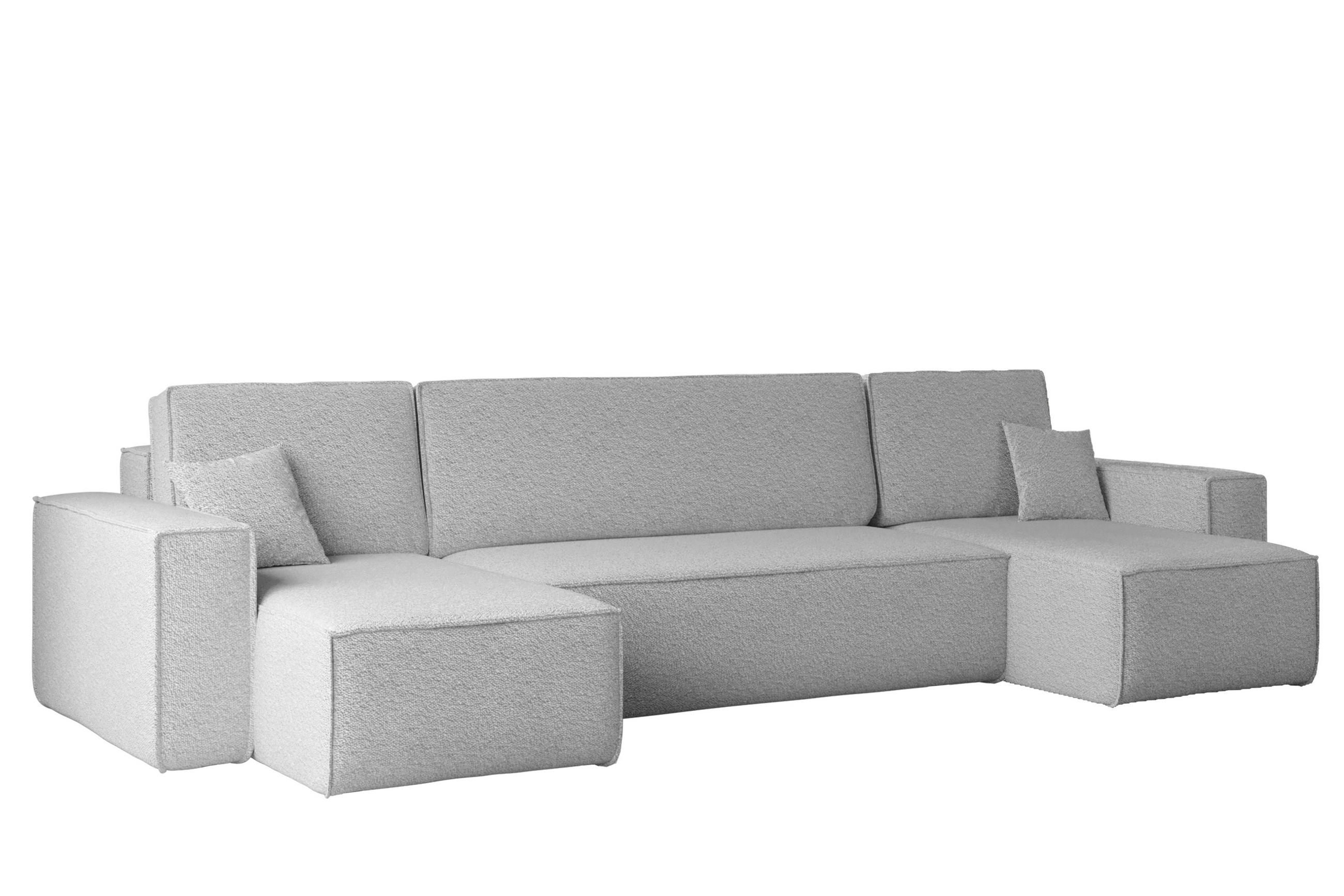 ECKSOFA Mit Schlaffunktion Und Bettkasten U-form BEST stoff Abriamo Hellgrau - Hellgrau, Holz (98/312cm) - Kaiser Möbel