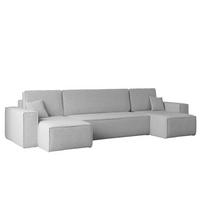 ECKSOFA Mit Schlaffunktion Und Bettkasten U-form BEST stoff Abriamo Hellgrau - Hellgrau, Holz (98/312cm) - Kaiser Möbel
