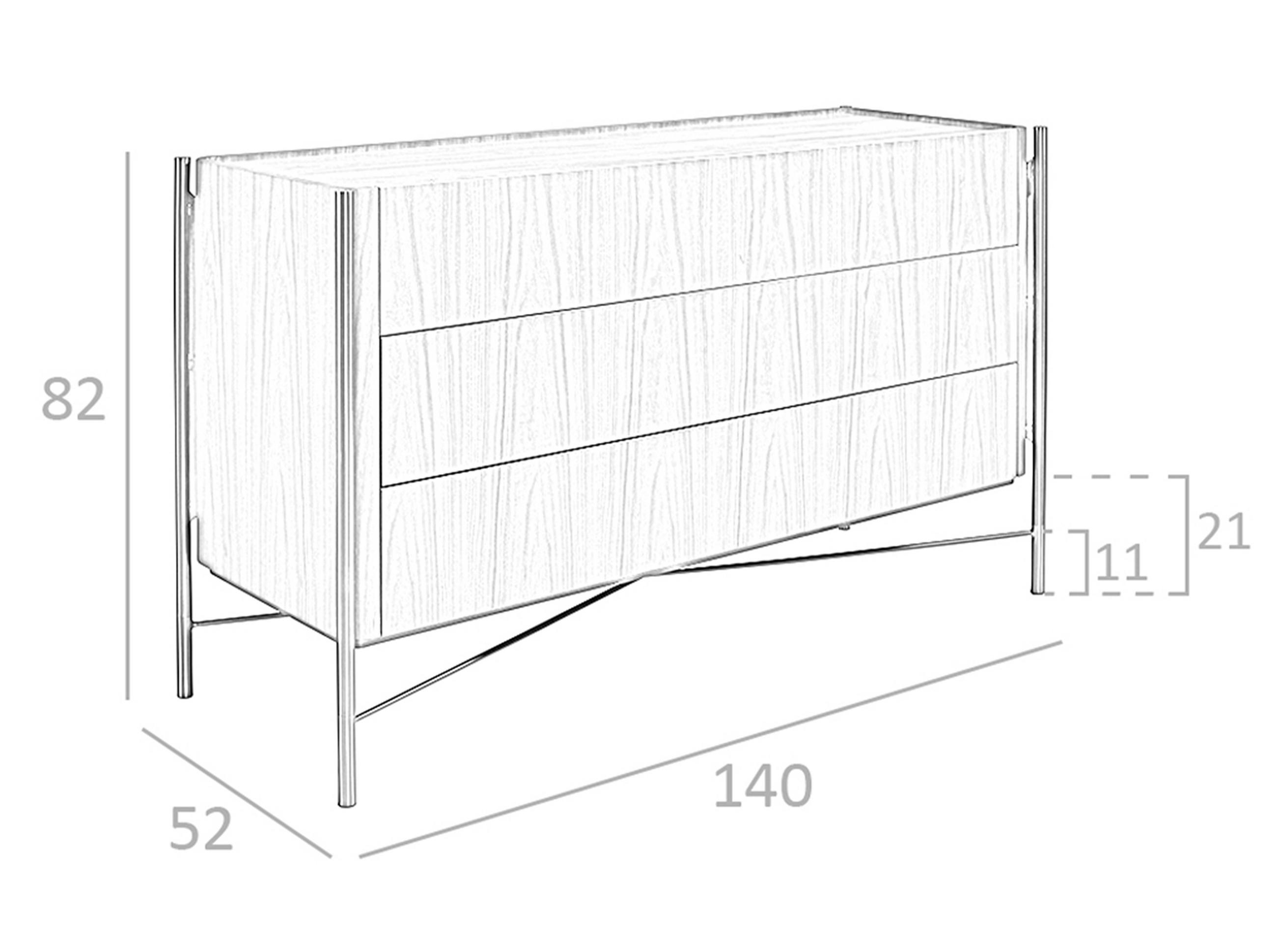 KOMMODE Kommode Nussbaum und dunkler Stahl 140/52/82 cm - Dunkelgrau/Walnussfarben, Holz (140/82/52cm) - ANGEL CERDA