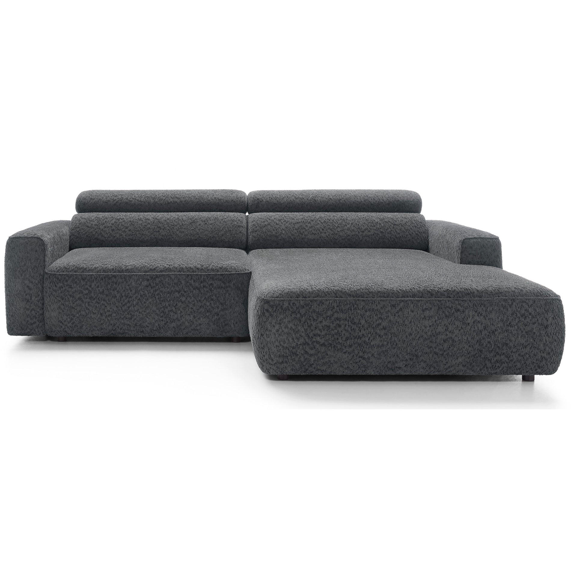 ROHOVÁ pohovka Fando s elektricky výsuvným sedákem, tmavě šedý ženil - černá/tmavě šedá, textil/plast (182/252cm) - Selsey