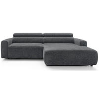ROHOVÁ pohovka Fando s elektricky výsuvným sedákem, tmavě šedý ženil - černá/tmavě šedá, textil/plast (182/252cm) - Selsey