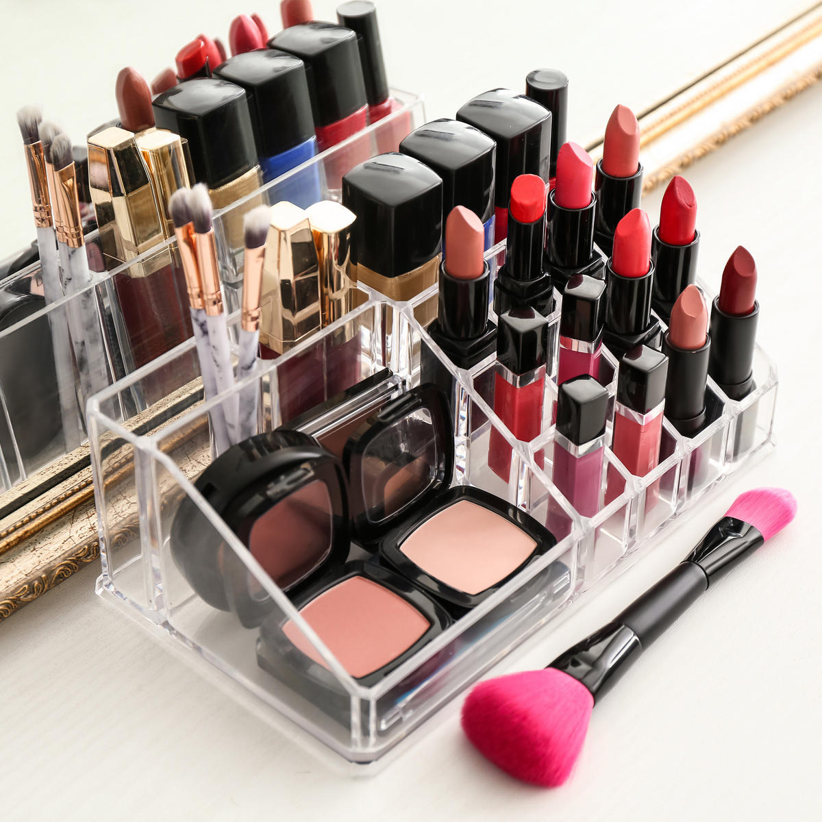 MAKEUP Organizer - Transparent, Kunststoff (24/19/13.5cm) - Relaxdays