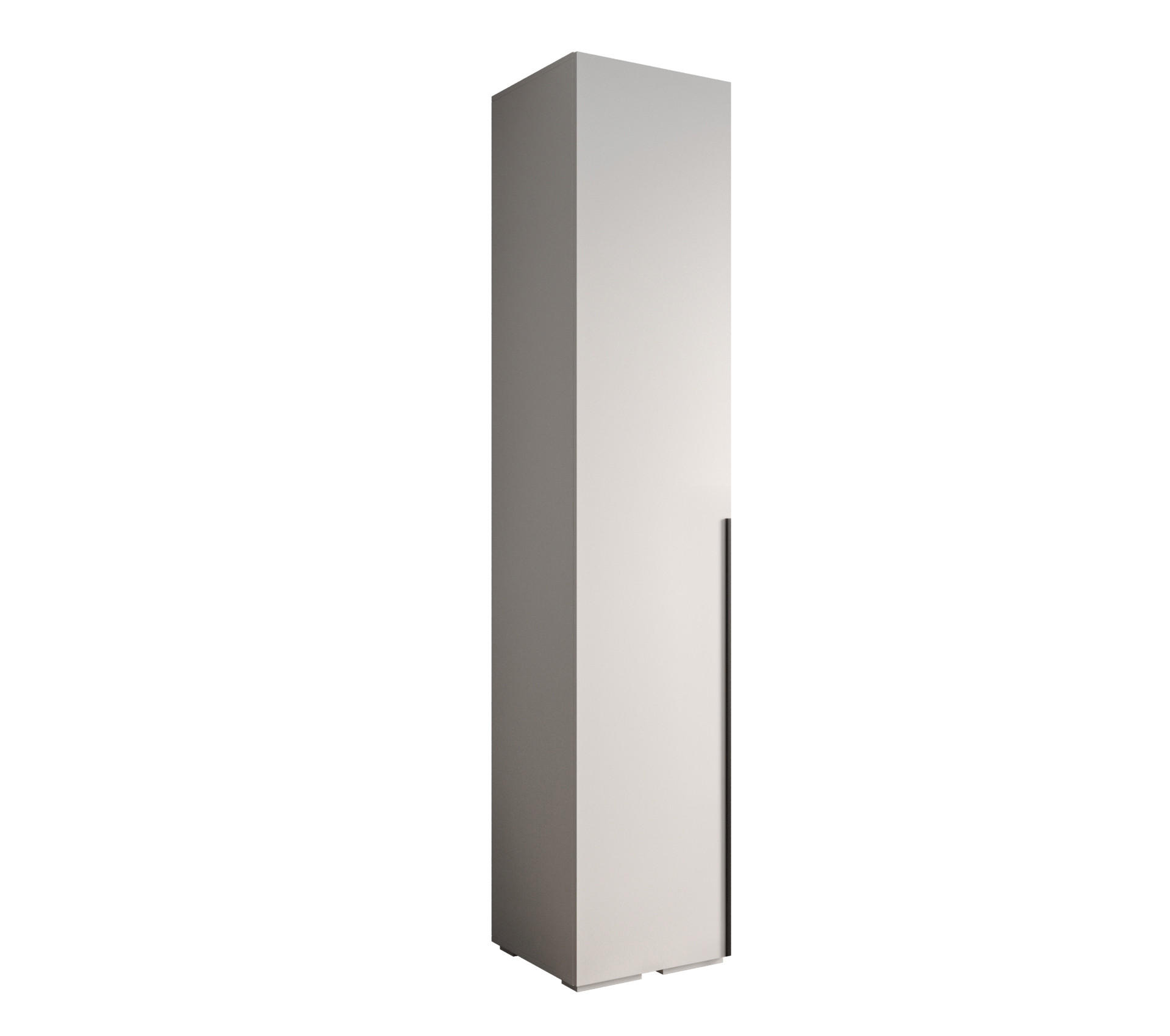 DREHTÜRENSCHRANK 236.7/50/47 1-türig - Schwarz/Weiß, Holz/Metall (50/236.7/47cm) - MÖBEL KRYSPOL
