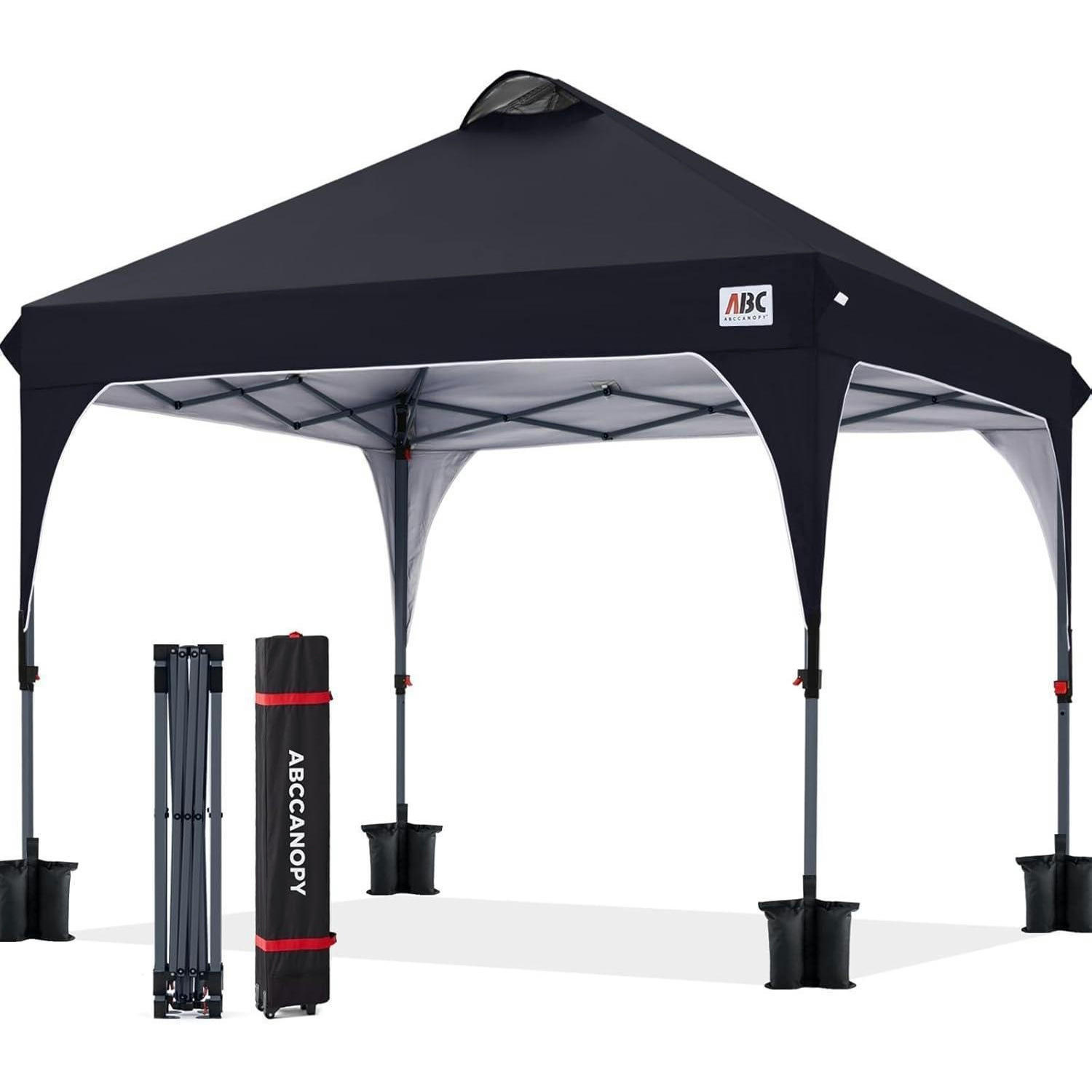 PAVILLON Pop-Up 2,5 x 2,5 m wasserdicht schwarz - Schwarz, Textil (243.8/259.1/243.8cm)