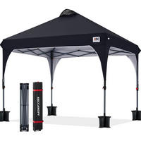 PAVILLON Pop-Up 2,5 x 2,5 m wasserdicht schwarz - Schwarz, Textil (243.8/259.1/243.8cm)
