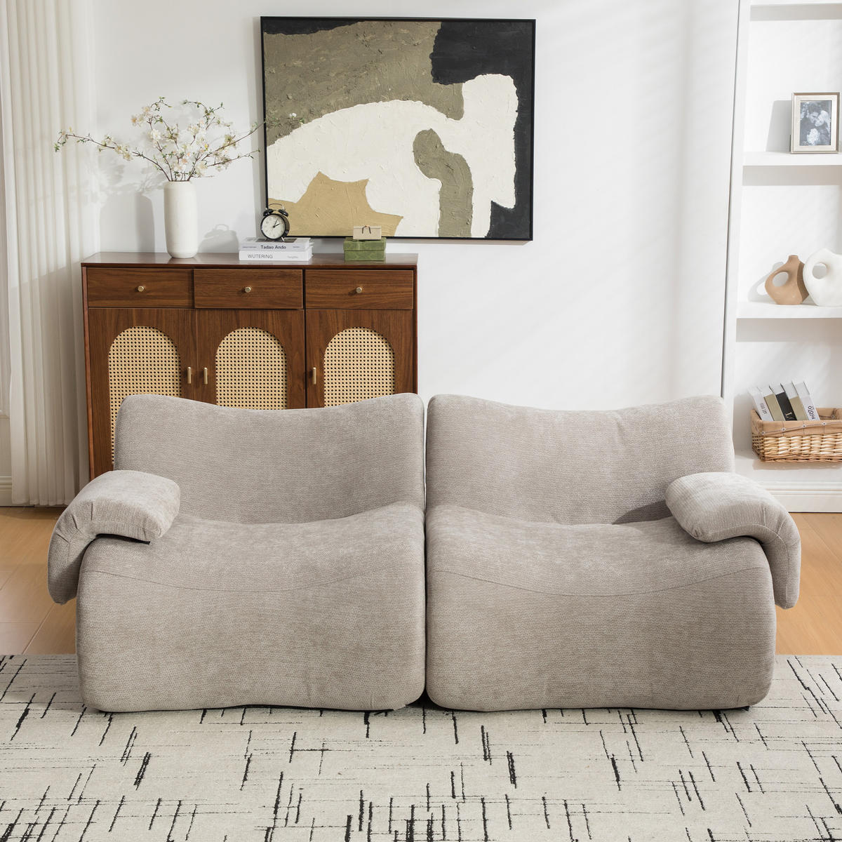 2-SITZER SOFA Chenille Grau ohne Montage - Grau, Textil (199/72.5/92cm) - WISHDOR