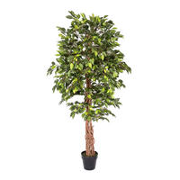 KUNSTBAUM Ficus benjamini, 180 cm - Grün, Kunststoff (180cm) - Homescapes