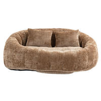 SITZSACK Chenille, Sofa mit 3 extra Kopfkissen,Braun - Braun, Textil (145/63/95cm) - LVHOM