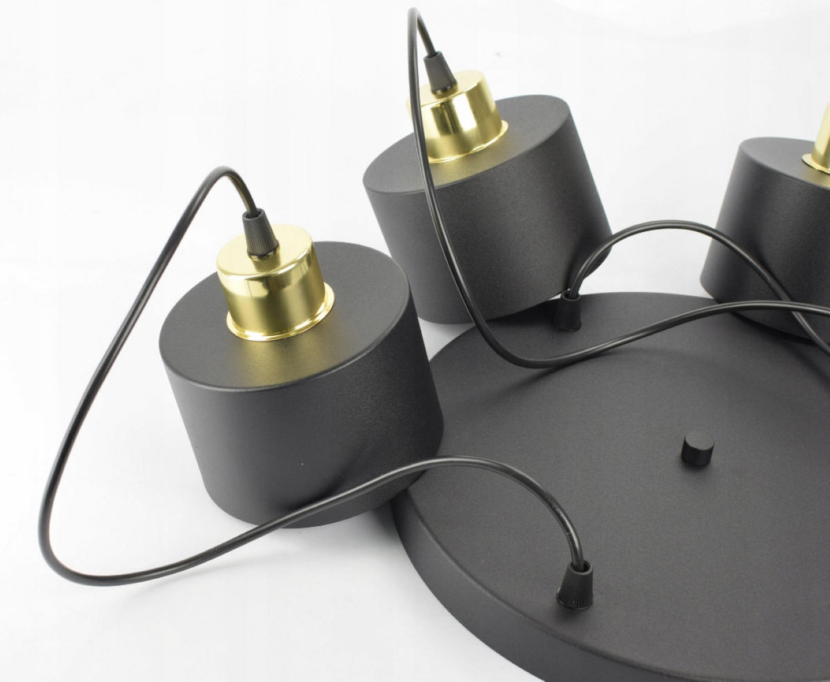 PENDELLEUCHTE BLACKSPOT - Goldfarben/Schwarz, Metall (35/35/80cm) - kiki design