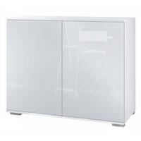 KOMMODE Skadu Weiß Hochglanz - Weiß Hochglanz, Holzwerkstoff (92.5/75.5/35cm) - Vladon