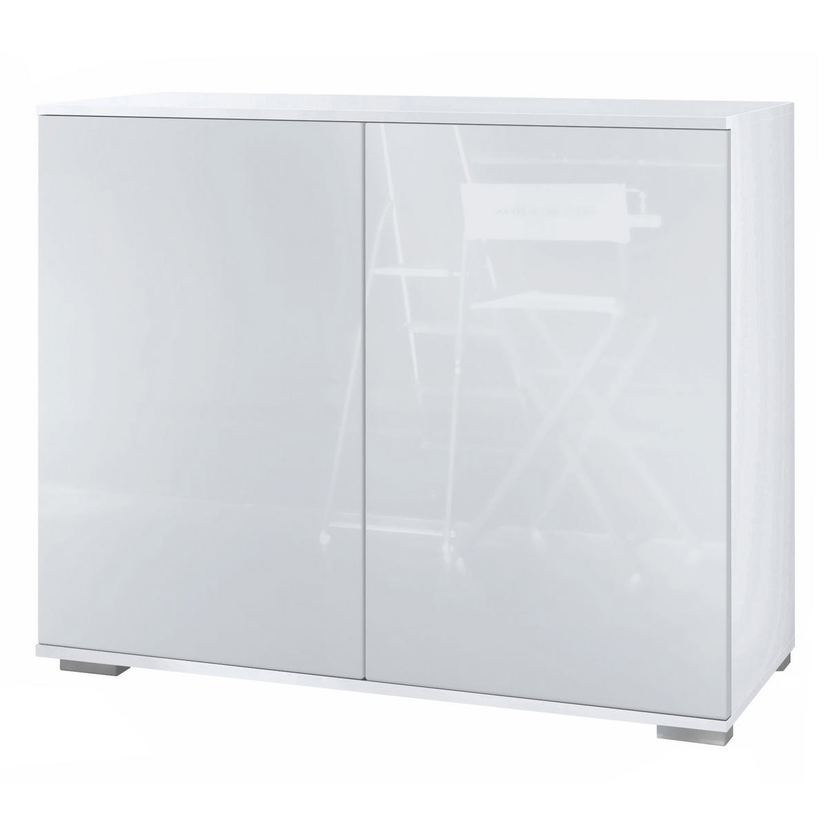KOMMODE Skadu Weiß Hochglanz - Weiß Hochglanz, Holzwerkstoff (92.5/75.5/35cm) - Vladon