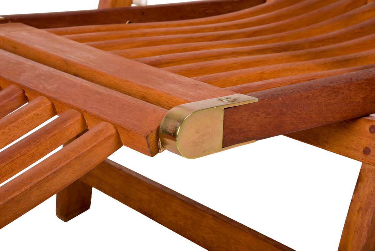 DECKCHAIR Nina verstellbar Natur Eukalyptus Liegestuhl - Naturfarben, Holz (56/92/163cm) - DELUKE